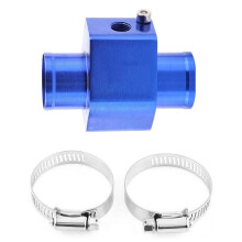 Universal Water Temp Joint Pipe Water Temp Temperature Joint Pipe Sensor Gauge Radiator Hose Adapter, (Blue, 30mm)