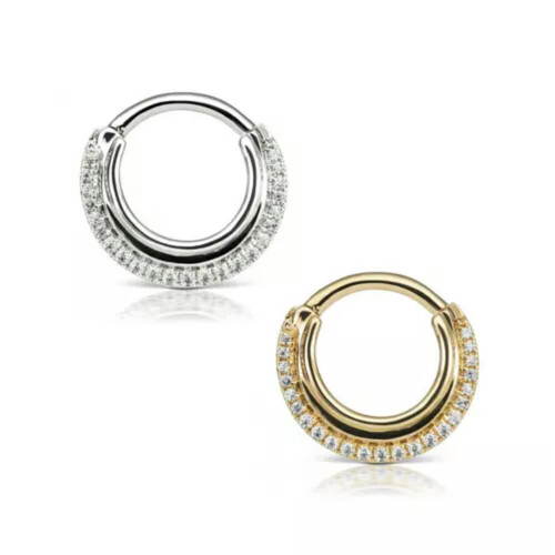 Δαχτυλίδι μύτης Septum Clicker από ασήμι 925, piercing κρίκο 18G A1515-Ασημί 2