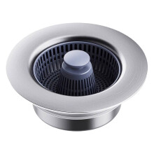 Kitchen Sink Drain Stopper & Strainer, 304 Stainless Steel Pop-Up Drain Plug with Removable Basket, Fits for Standard Kitchen Drain Silver