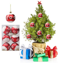 Lot de 6 boules de Noël décoratives peintes, pour sapin d'intérieur/extérieur et maison, compatibles avec tous les sapins standards.