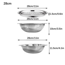 XiYing 3-in-1 Stainless Steel Basin, Colander & Grater Set with Container – Compatible with Standard Sinks