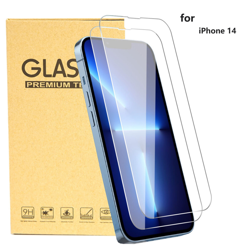 Screen Protector For Compatible With Iphone 14 - Clear, Case-Friendly Tempered Glass, 2 Pack 974856483624