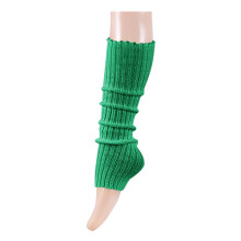 Women Knit Leg Warmers 80s Eighty's Ribbed Solid Color Leg Warmers for Party Sports Green 40CM