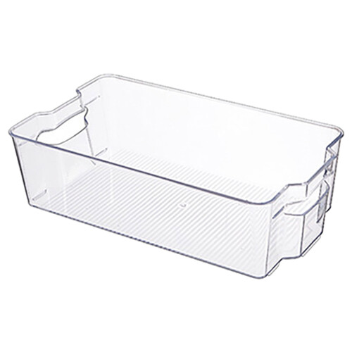 XiYing Clear Pull-Out Stackable Refrigerator Drawer Organizer with Handle, Divided Food Storage Container for Fridge, Kitchen Use, 2-Pack