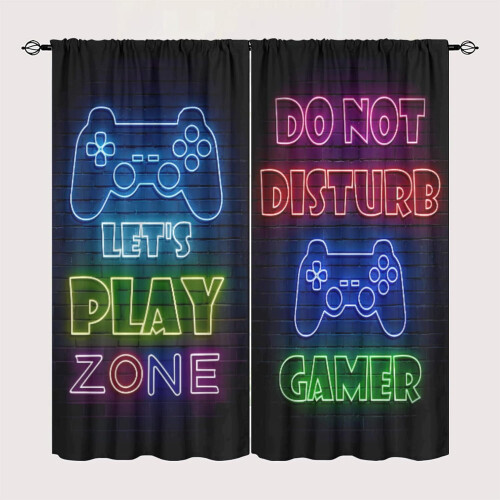 Κουρτίνες Gamepad για Gamepad, 84x84 ίντσες, με νέον σχεδιασμό χειριστηρίου