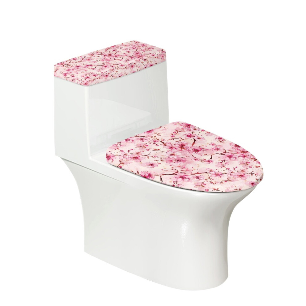 Cherry Blossoms Polyester Toilet Lid Cover Set 9455834411293