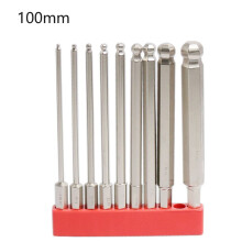 Ball End Hex Screwdriver Bit Set Magnetic Hexagon HeadAllen Wrench Metric Screw Driver Drill Tip Adapter Precision Bat Tool, 100mm