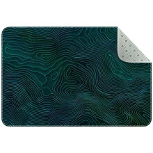 Washable Ocean Line Map Kitchen Rug, Non-Slip Indoor Door Mat for Entryway, Bathroom, Bedroom – Compatible with Standard Sizes