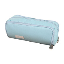 Oxford Cloth Multi-Compartment Pencil Case, Large Capacity Solid Color Stationery Bag with Layered Design for Campus & Office – Compatible with
