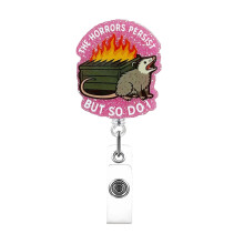 Pink Style Automatic Retractable Badge Clip - Rekey Card Holder for Work, ID & Security Access