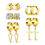 5-Pair Gold Magnetic Stud Earrings – Stainless Steel, 1
