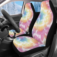 Pokrowce ochronne na przednie fotele samochodowe, 2 szt., uniwersalne, kolorowe, z nadrukiem tie-dye, do ochrony przednich foteli samochodowych,