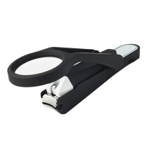 Premium Stainless Steel Nail Clippers Set with Magnifier, Ergonomic Design for Seniors, Multi-functional Manicure Tools, Includes Polisher