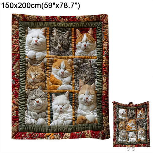 Κουβέρτα πάπλωμα Sleeping Cats Flannel 59"x78,7"