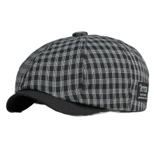 Pălărie bărbătească Batch Lun Retro Plaid octogonală șapcă primăvară și vară subțire respirabil cu vârf cap pictor șapcă Newsboy