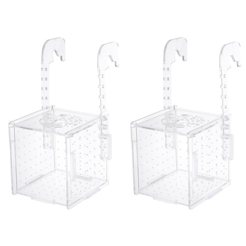 Set of 2 Cage Baby Fish Tank Multifunctional Holder Hook Pattern