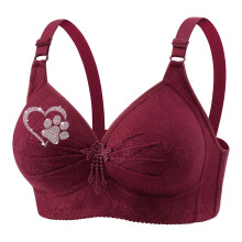 Sports Bras For Women Comfortable V-Neck No Underwire Bra Push Up Adjustable Strap Breathable Soft Bras Valentine's Day Burgundy 2XL