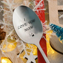 Engraved Stainless Steel Spoon – Floral Design Coffee/Tea Spoon, Gift Tableware Compatible with Home & Office