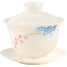 Classic China Gaiwan Tea Set – White Porcelain Bowl, Lid & Saucer, Compatible with Kung Fu Tea, Black, Green, Flower, Pu-erh, Oolong