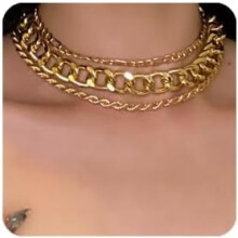 3-teiliges Punk-Choker-Halsband im kubanischen Stil, gedrehte Seilhalskette, klobige Figaro-Kette, perfektes Accessoire für Abschlussball, Party und
