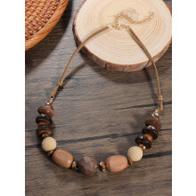 Braune Perlenkette für Damen, Schmuckstück, Geschenkidee für sie