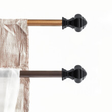Embouts de tringle à rideaux noirs ABS 1,4 x 1,5 po (2 pièces) pour chambre à coucher