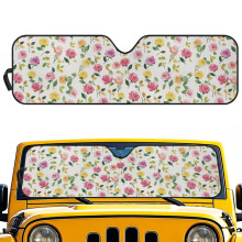 Flowers Print Foldable Windshield Sun Shade for Jeep
