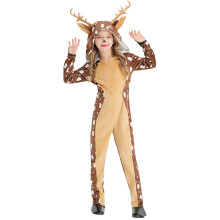 Christmas Baby Jumpsuit, Reindeer Toddler Hooded Onesie Jumpsuit For Christmas Dress Up Clothes Children Crawling Suit Khaki XL