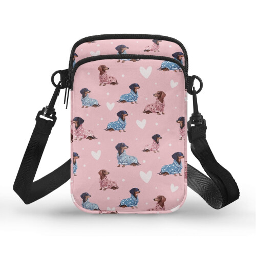 Τσάντα Χιαστί Dachshund σε σχήμα καρδιάς από Polyester2Zippers