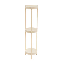 Mesa auxiliar de plástico de 2 niveles con bordes elevados, mesa auxiliar multifuncional para sala de estar y dormitorio – Estante resistente para