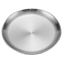 Brushed Stainless Steel Barbecue and Dinner Plate Set, Matte Finish for Elegant Presentation, Multiple Sizes for Steak, Pasta, and Desserts