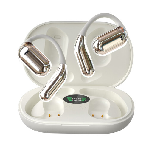 Fones de ouvido com tradutor de IA, Bluetooth 3 em 1, design aberto.