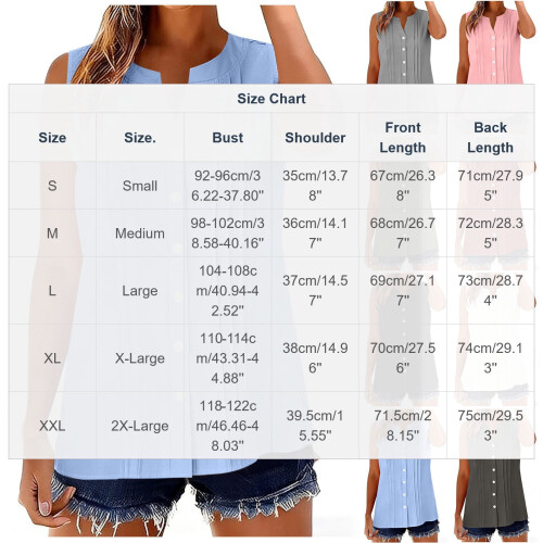 Women's Sleeveless Button-Down Blouse V-Neck Pleated Front 1