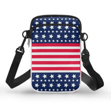 Nastaviteľná crossbody taška z polyesteru, unisex, 2-vrstvová, americká