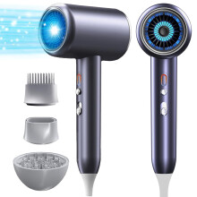 Hair Dryer with Nozzle for Curly Hair, Hair Tool Hair Styling Tool for Fine Thick Natural Wave Frizzy Hair, Women Curly Hair, gray 3 Nozzle