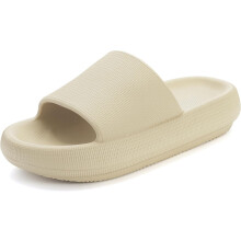 Pantuflas tipo almohada para mujer y hombre | Sandalias de ducha y para estar en casa | Suela gruesa y acolchada