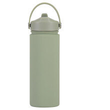 Bouteille d'eau de 500 ml (17 oz) en acier inoxydable à double paroi isolée sous vide pour les sports de plein air — Large ouverture, paille