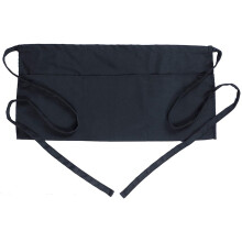 Pryess Black Waiter Apron with 3 Pockets Waist Server Apron, Black Waitress Waiter Server Short Aprons,Waist Apron with 3 Pockets