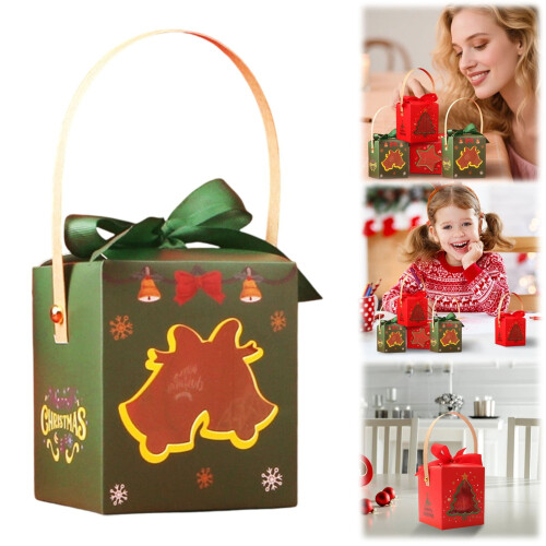 Christmas cookie box with window 3.3x3.9x3.3 inch
