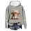 Hættetrøje med koprint til kvinder, grå, oversized sweatshirt, 2XL 4