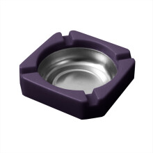 Cendrier carré portable en acier inoxydable, 3,5 x 1,2 pouces, pour bureau/maison – 1 pièce