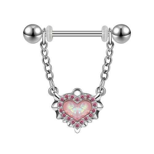 Δαχτυλίδι θηλής από χειρουργικό ατσάλι 14G CZ Opal Piercing θηλής για γυναίκες Κοσμήματα