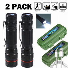 Huayusheng LED-Militärtaschenlampe, USB-aufladbar
