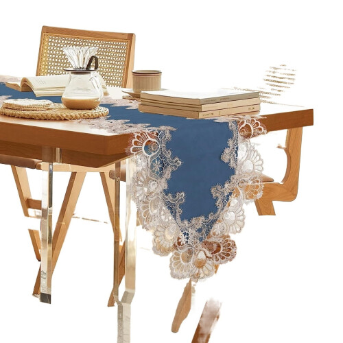 Caminho de mesa de renda para mesa de jantar ou de centro, 122 cm (48 polegadas)