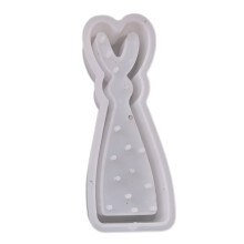 Easter standing rabbit silicone mold 3-piece