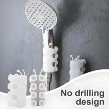AuroraX Wall Mount Shower Head Holder, 2 Pcs, Adjustable Angle, Suction Cup, 360 Swivel, Detachable – Compatible with Hand Held