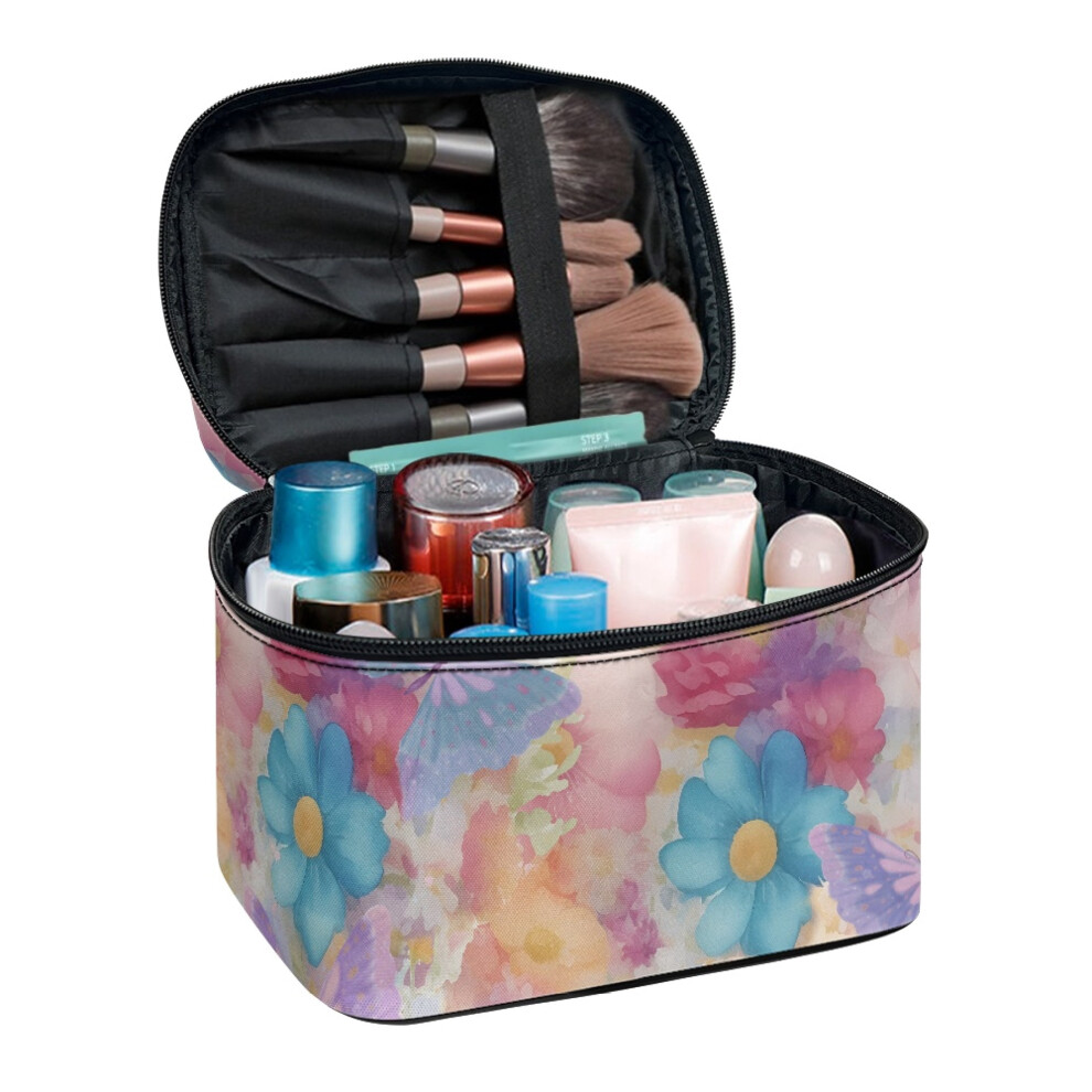 Colorful Floral Pattern for Cosmetics Cosmetic Travel Toiletry Bag Women and Men Ideal For Daily Use