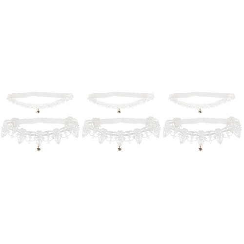 6Pièces Jarretières Blanches Décorées De Pour Élégant