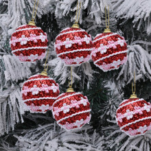 6pcs 2.36" Red Shatterproof Foam Christmas Ball Ornaments for Tree, Holiday, Wedding, Party