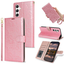 Wallet Case with Card Holder & Magnet for compatible with Samsung Galaxy S24 Ultra/S24+/S24 FE – Leather